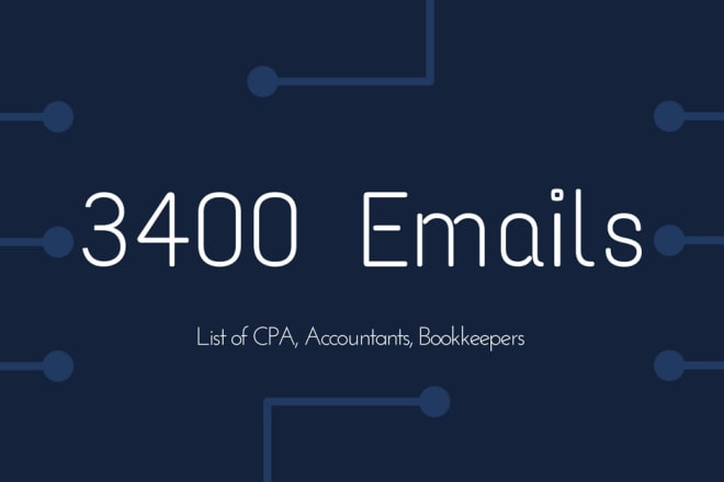 I will give you 3400 cpa, bookkeeper email leads