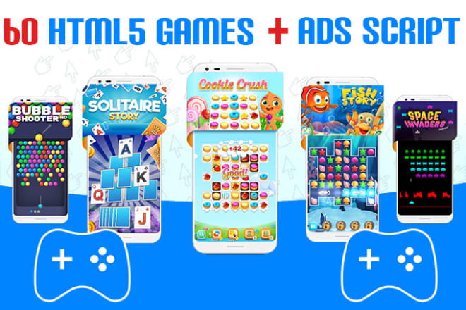 I will give you 60 HTML5 game facebook instant games with ads script
