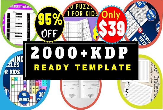 I will give you KDP super bundle 2000 ready templates KDP interiors