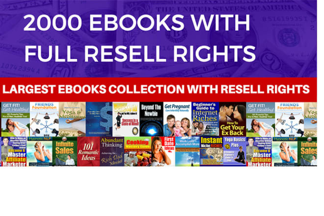 I will give you quality 2000 ebooks with resell rights