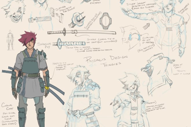 I will ill draw a character sketch design sheet