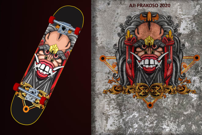 I will illustrate your skateboard design