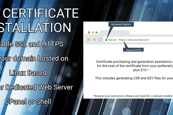 I will install a SSL certificate and enable https for your domain