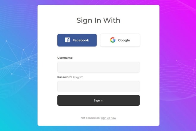 I will integrate facebook or google login to your web