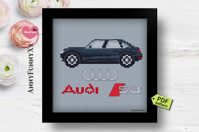 I will make a personalized cross stitch pattern pdf, jpg