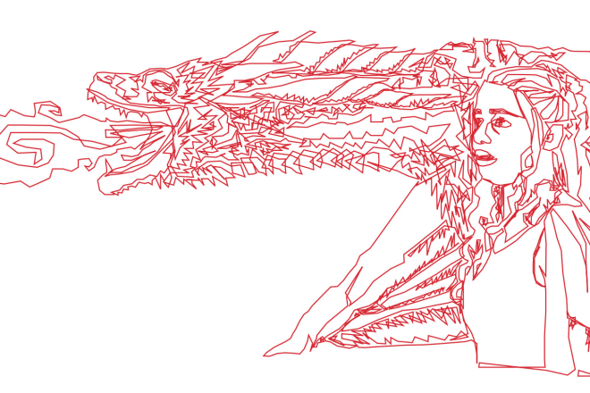 I will make an editorial illustration in vector line art
