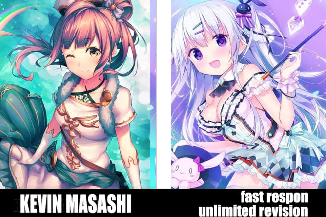 I will make anime art style illustration