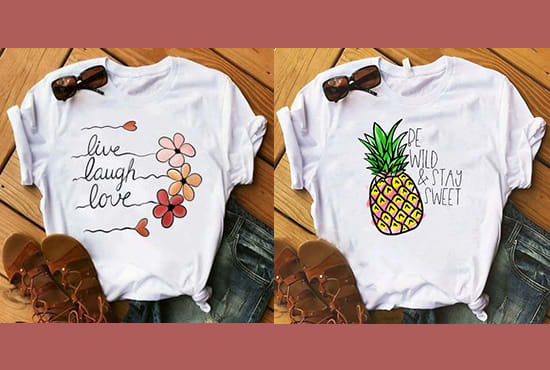 I will make custom and trendy t shirt design