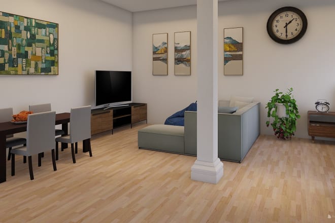 I will make you 3d interior design