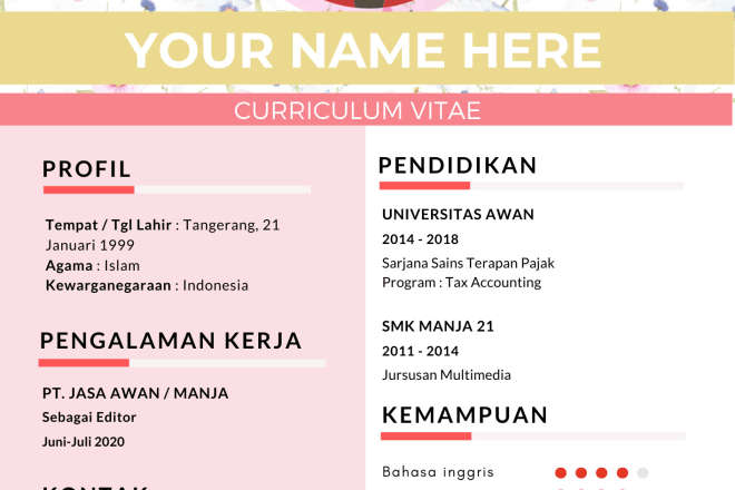 I will make your CV with cool design