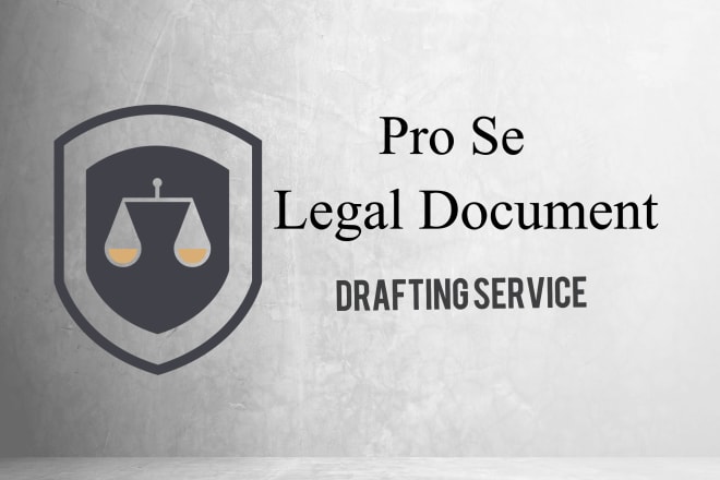 I will pro se legal document drafting service