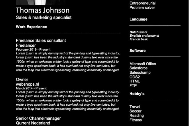 I will professionalize your CV or cover letter in english or swedish