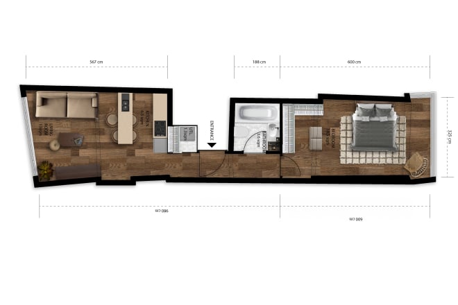 I will render 2d plan, elevation, section in photoshop