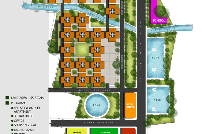 I will render landscape design or site plan in photoshop