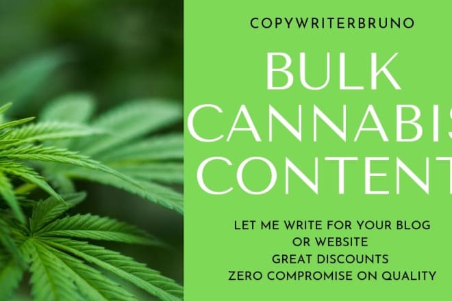 I will write regular SEO cannabis articles for marketing agencies