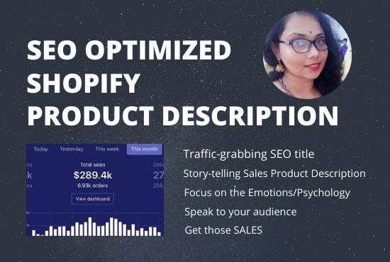 I will write shopify product description, shopify description, seo titles content