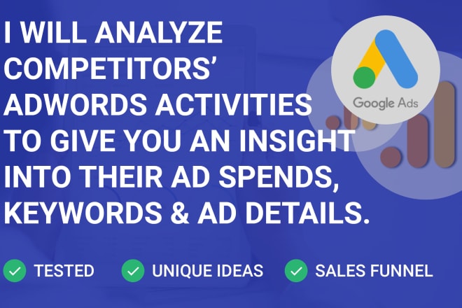 I will analyze competitors adwords and its ads spends and keywords