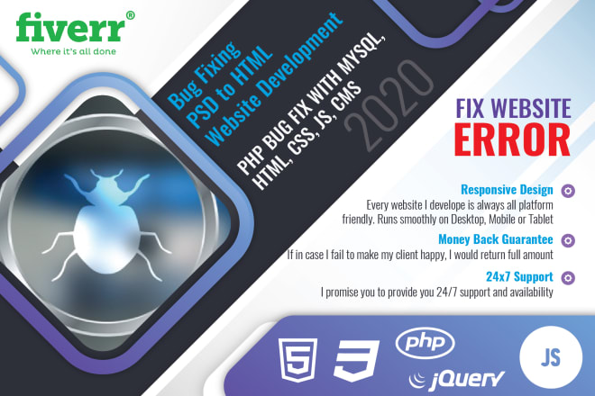 I will answer to bug fix php, mysql, html, css, jquary, cms, wp