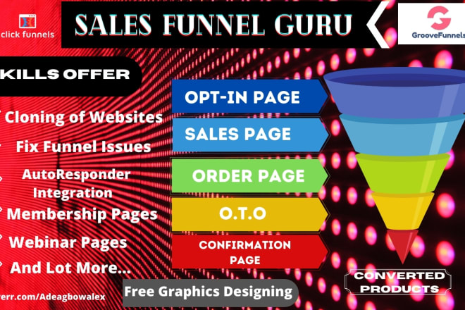 I will be your sales funnel consultant and funnels creator