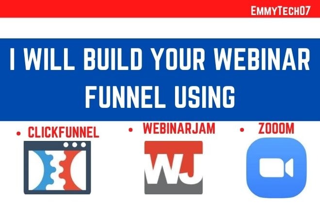 I will be your webinar funnel, webinarjam, webinarzoom expert for your webinar