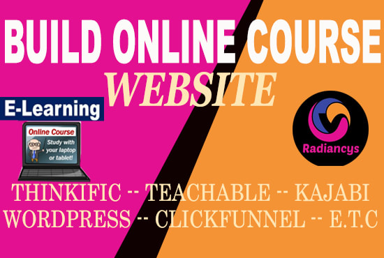I will build eyecatchy teachable, kajabi, thinkific, course craft online website