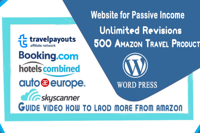I will build travel affiliate website for passive income with shop