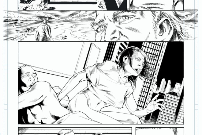 I will comic book art, pencils, ink, color and lettered