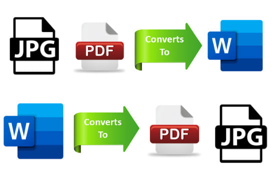 I will convert jpg, pdf to editable word, convert word to jpg, pdf
