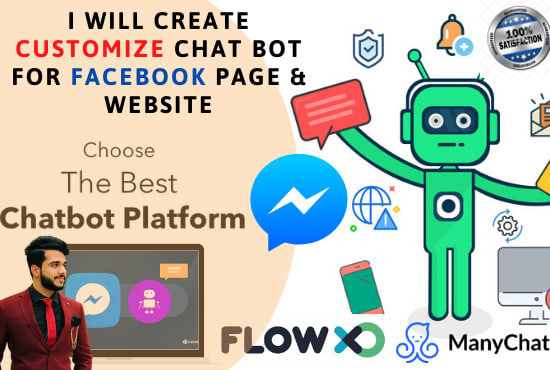 I will create a chatbot for facebook messenger in manychat, flowxo