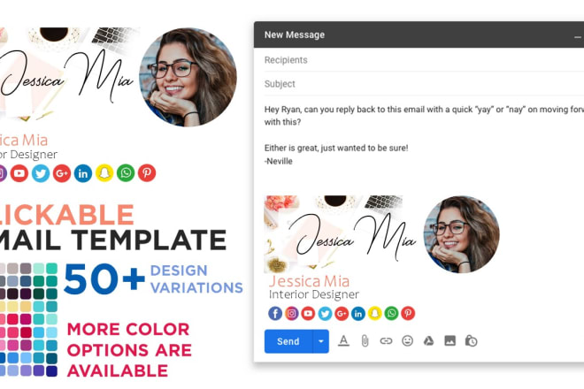 I will create a clickable email signature, HTML email signature