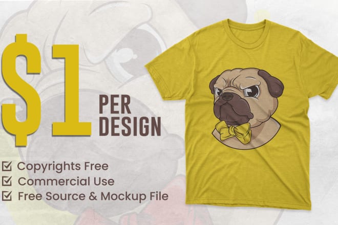 I will create trendy dog t shirt designs