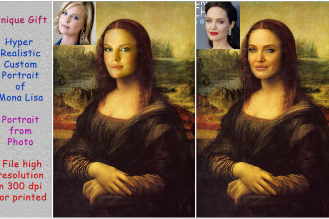 I will customizable portrait of mona lisa,portrait from photo