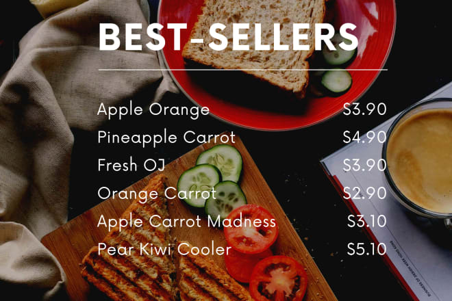 I will design a simple menu, poster for you