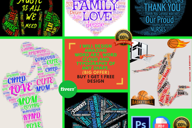 I will design amazing word art, cloud, and typography of any shape