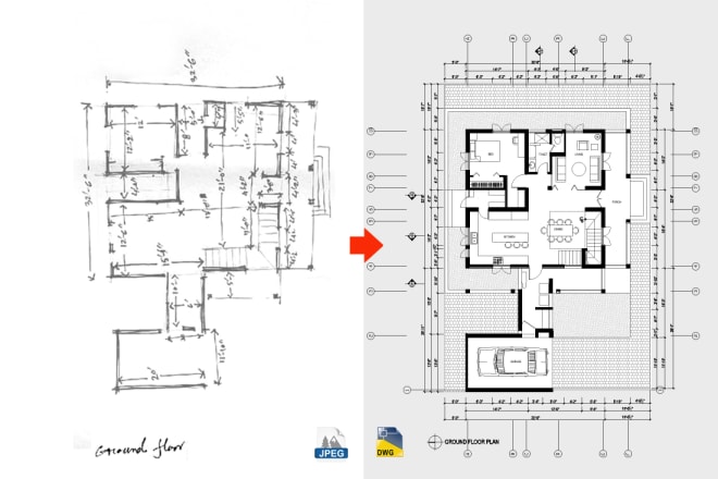I will design and convert 2d floor plan from pdf to autocad