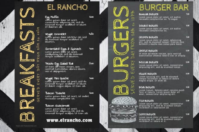 I will design eye catching chalkboard menu, flyer and poster
