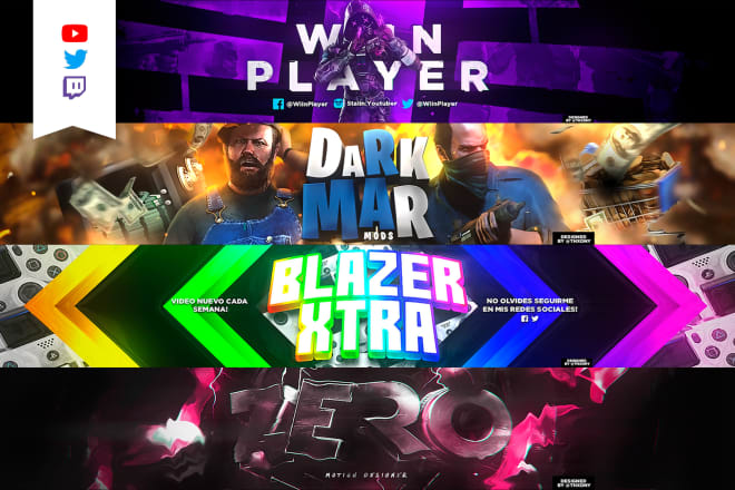 I will design gaming banner for youtube, twitter, twitch
