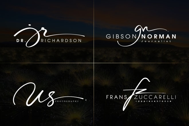 I will design handwritten signature monogram initials logo