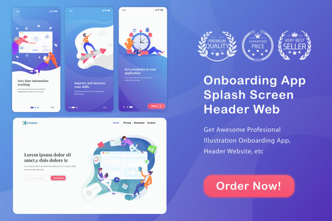 I will design onboarding illustration for your app or website