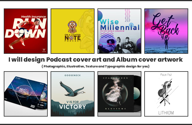 I will design podcast logo cover art, music mixtape album cover art
