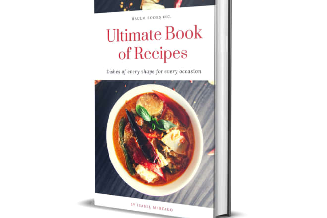I will design professional cookbook cover with 3d mockup