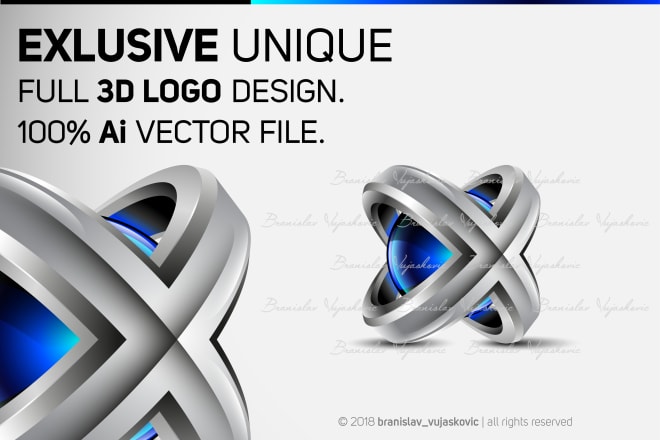 I will design unique 3d logo in vector format