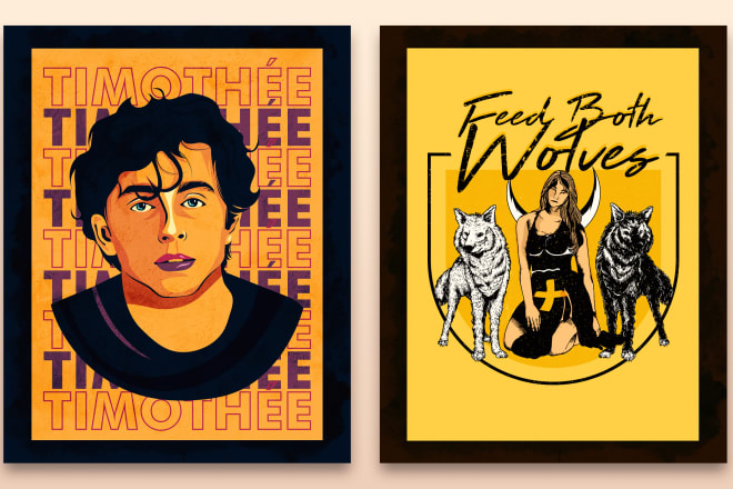 I will design unique retro art style posters
