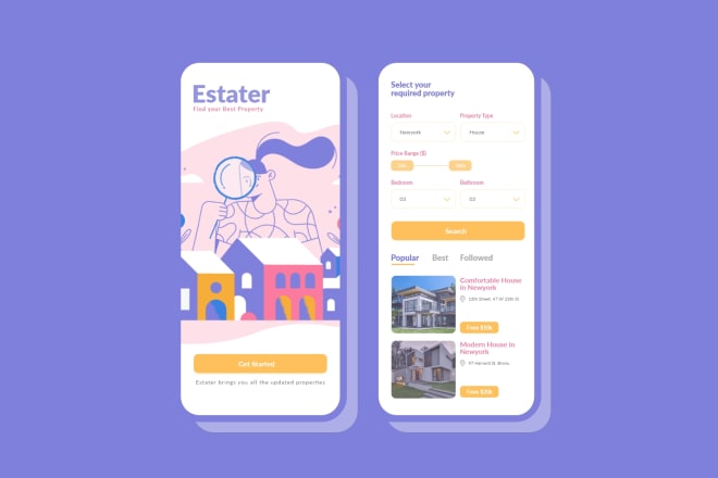 I will design user interfaces for web and mobile apps