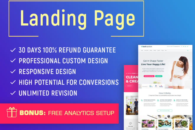 I will develop custom landing page professional, effective design