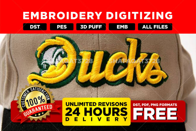 I will digitize logo into embroidery design dst, pes file
