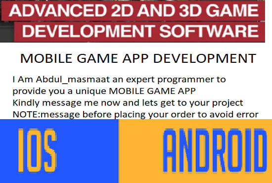I will do a unique and professional mobile game app development