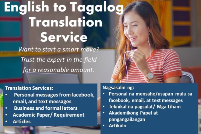 I will do accurate and perfect translation from english to tagalog