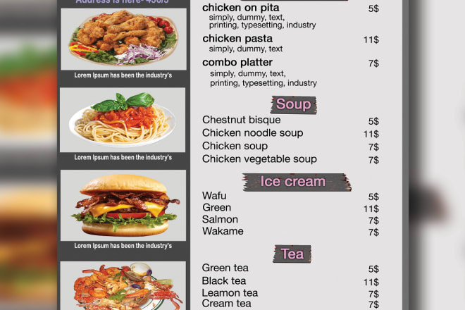 I will do amazing but simple restaurant menu design