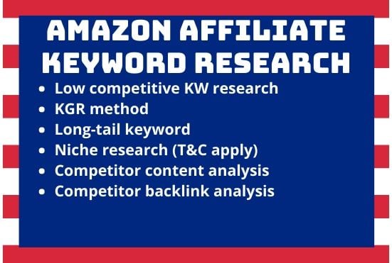 I will do amazon affiliate keyword research, competitor analysis